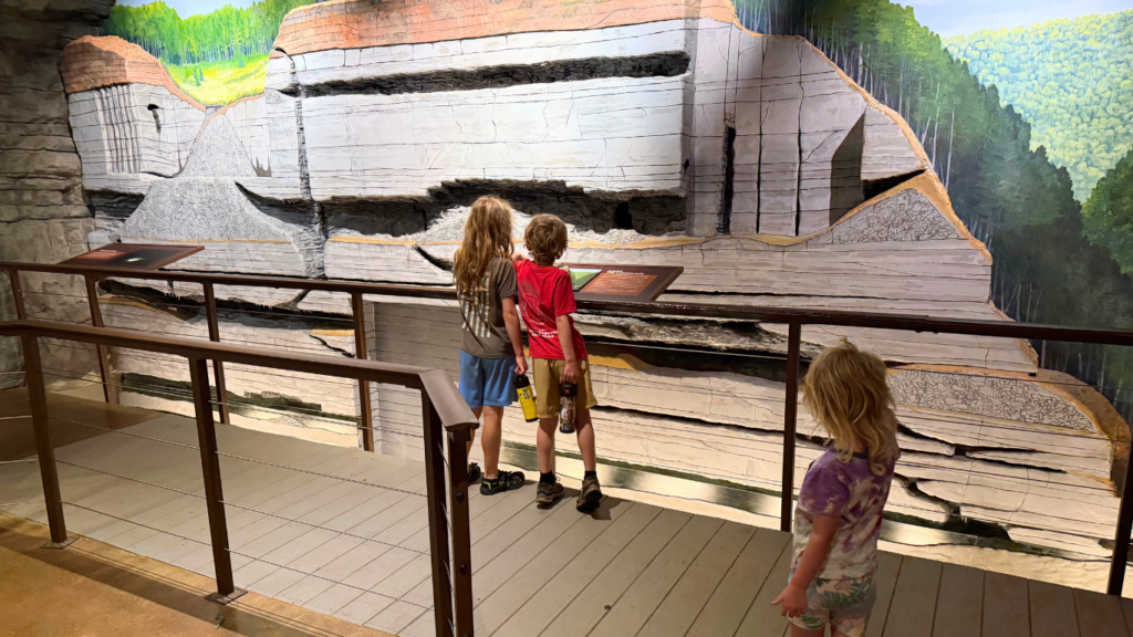 Visitor center at Mammoth Cave with kids