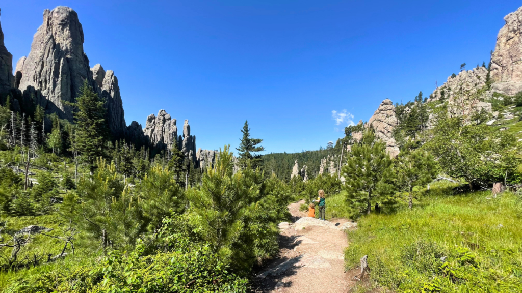 Cathedral Spires in Custer State Park with kids