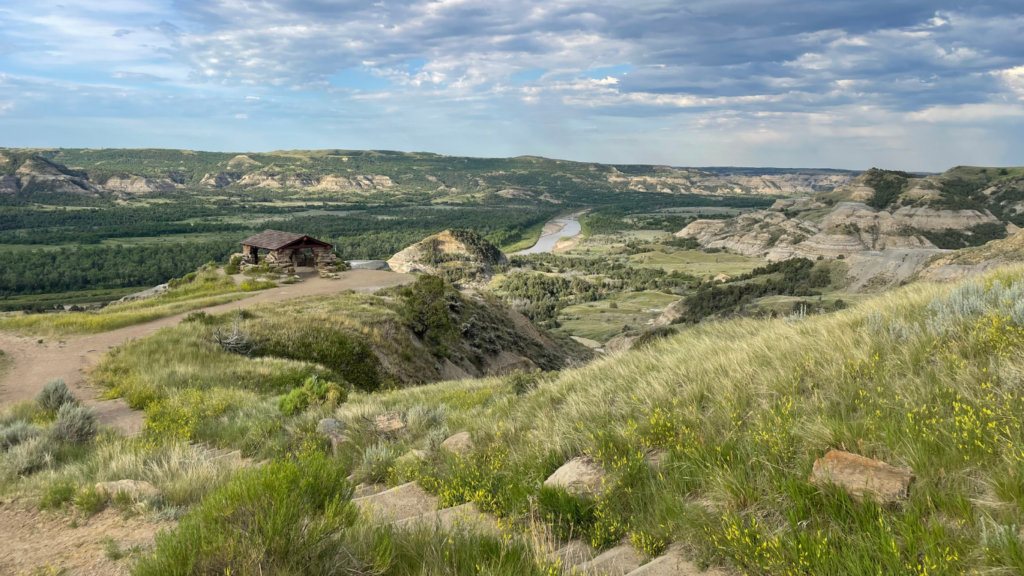 Theodore Roosevelt National Park North Unit overlook with kids
