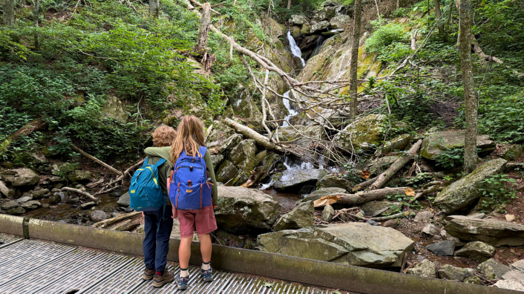 Waterfall in Shenandoah with kids